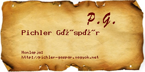 Pichler Gáspár névjegykártya